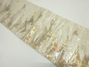 アンティーク　寺院風景模様織り出し袋帯（材料）